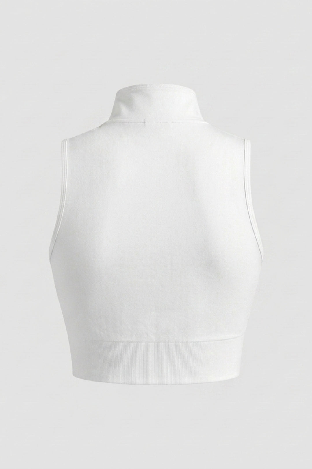 Dames Mouwloze Workout Top Slim Fit | Cropped Sporttop | Hoge Kraag Met Rits