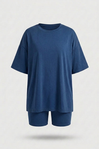 Dames 2-Delige Set | Oversized T-Shirt & Biker Short | Relaxed Fit