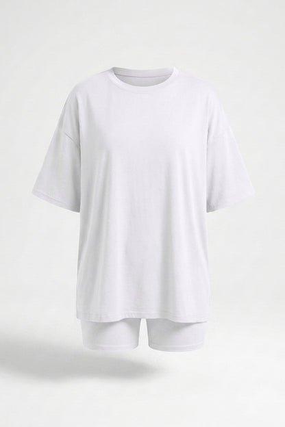 Dames 2-Delige Set | Oversized T-Shirt & Biker Short | Relaxed Fit