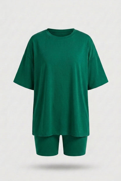 Dames 2-Delige Set | Oversized T-Shirt & Biker Short | Relaxed Fit