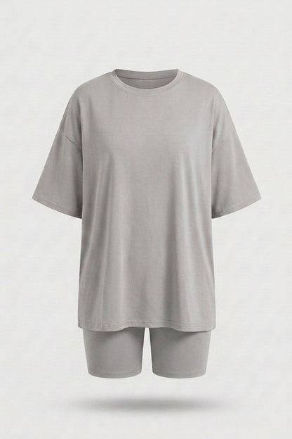Dames 2-Delige Set | Oversized T-Shirt & Biker Short | Relaxed Fit