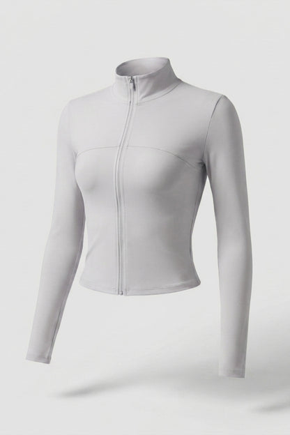 Dames Zip Sport Top | Slim Fit | Lange Mouwen | Cropped Jacket