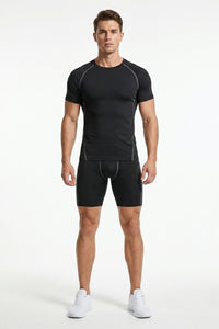 Heren Compressie Set | Shirt & Short | Seamless Line Detail