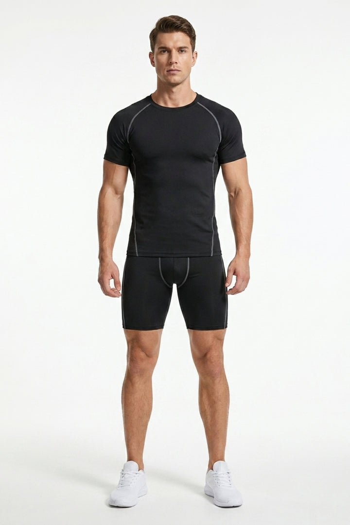 Heren Compressie Set | Shirt & Short | Seamless Line Detail