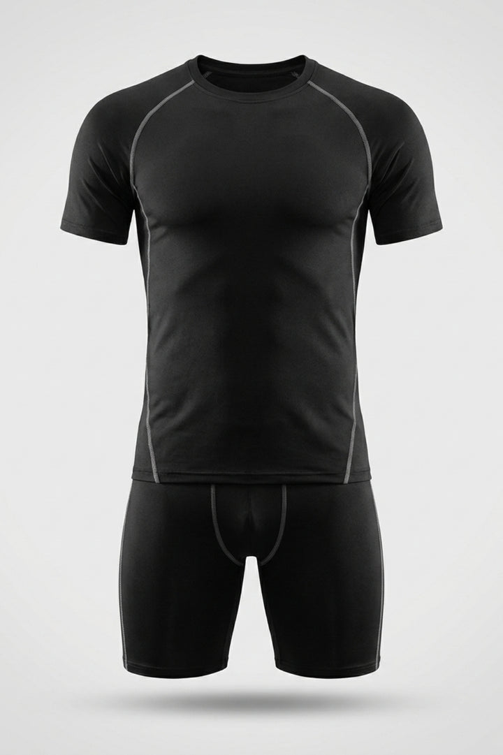 Heren Compressie Set | Shirt & Short | Seamless Line Detail