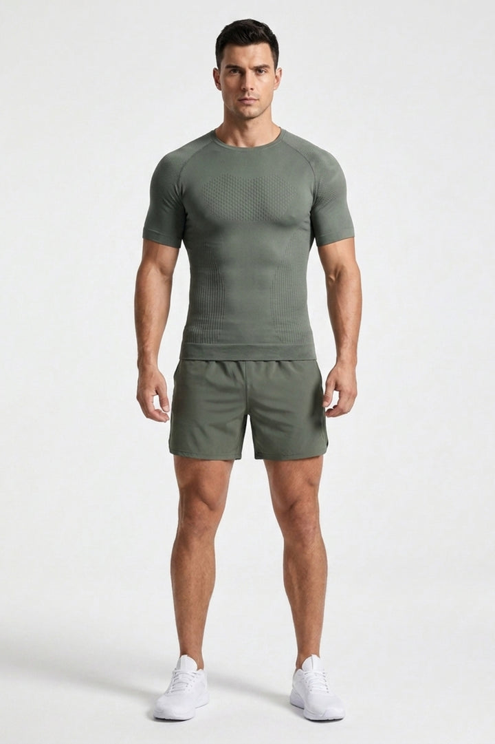 Heren Compressie Shirt | Seamless Slim Fit | Training Shirt