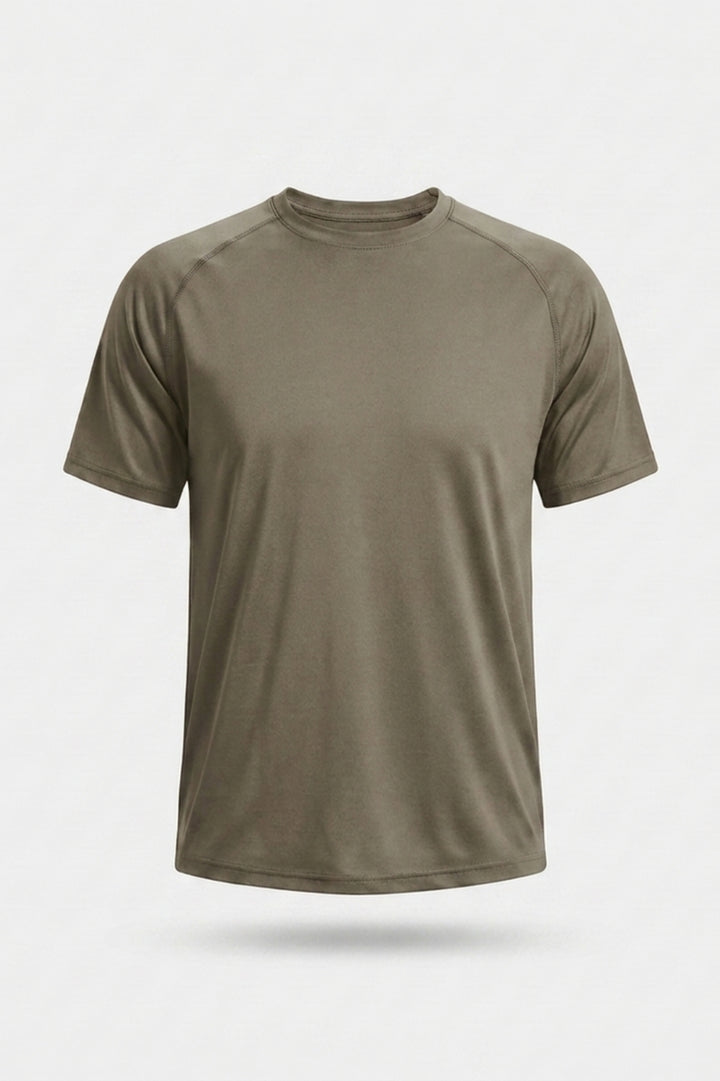 Heren Fitness Shirt | Korte Mouw | Leger Groen Workout T-Shirt