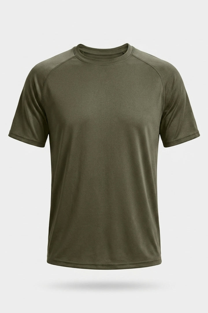 Heren Fitness Shirt | Korte Mouw | Leger Groen Workout T-Shirt