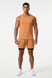 Heren Fitness Short | Cargo Zakken | Sportshort Met Binnen broek