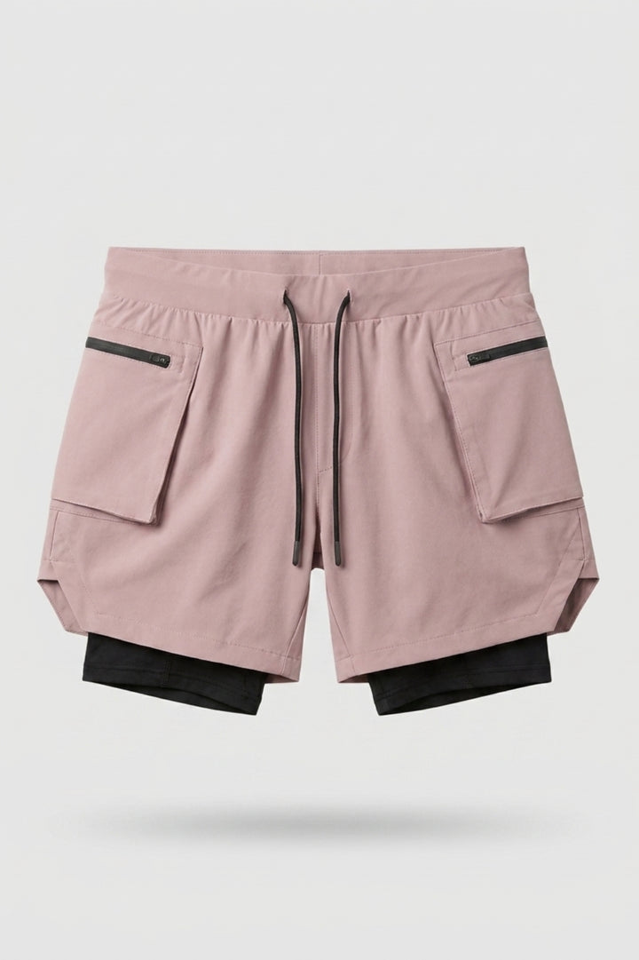 Heren Fitness Short | Cargo Zakken | Sportshort Met Binnen broek