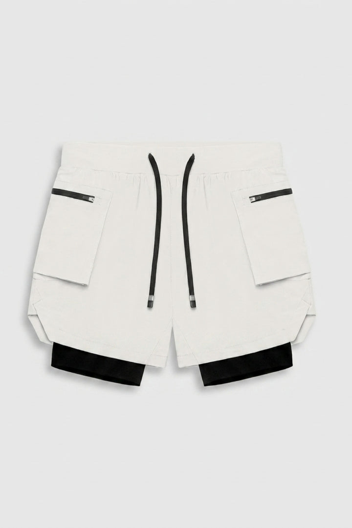 Heren Fitness Short | Cargo Zakken | Sportshort Met Binnen broek