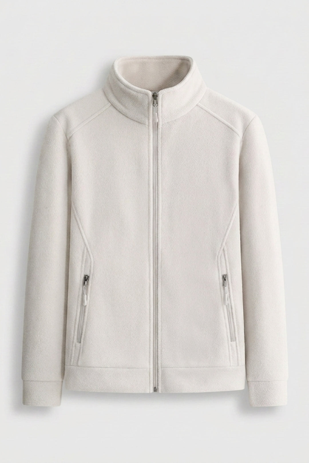 Premium Heren Fleece Jacket | Zip Front | Beige Outdoor Jack