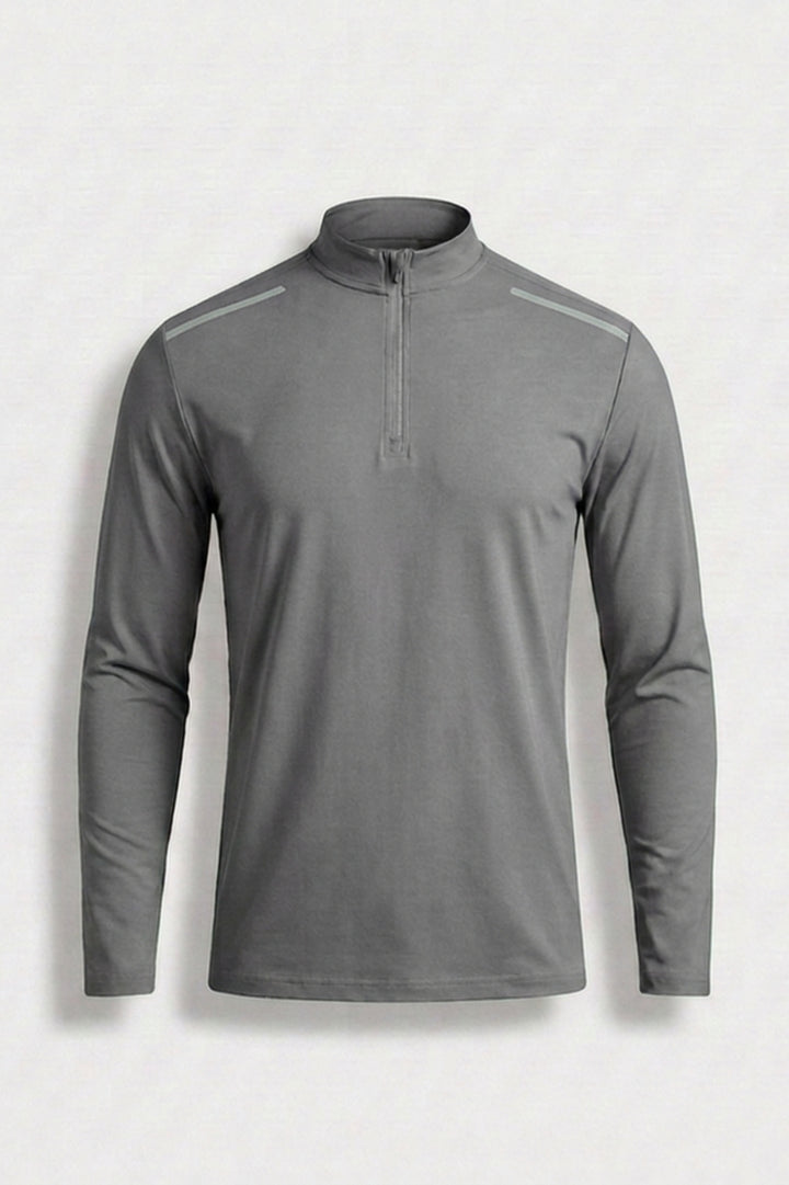 Heren Half Zip Shirt | Lichtgewicht | Bruine Training Top