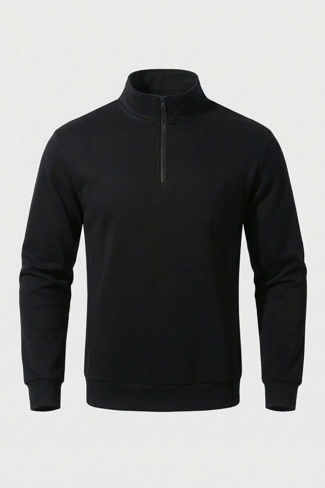 Heren Half Zip Sweater | Hoge Kraag | Beige Warming-up Fleece Trui