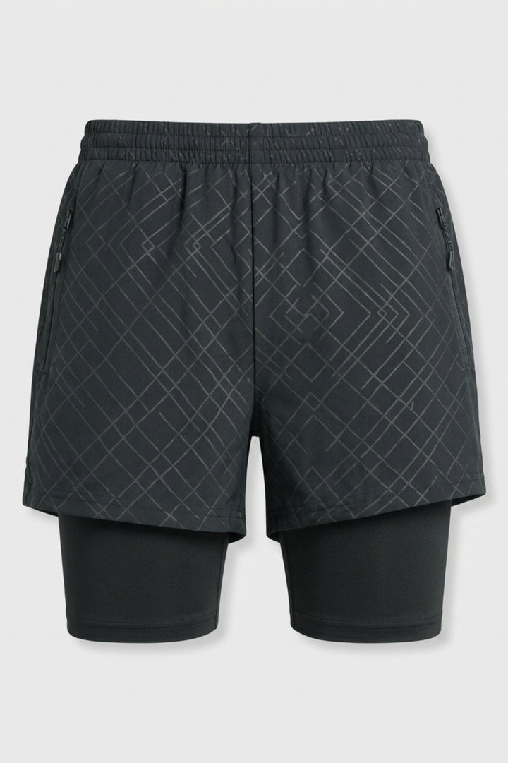 Heren Hardloop Short | 2-in-1 Binnen Broek | Camo Running Short