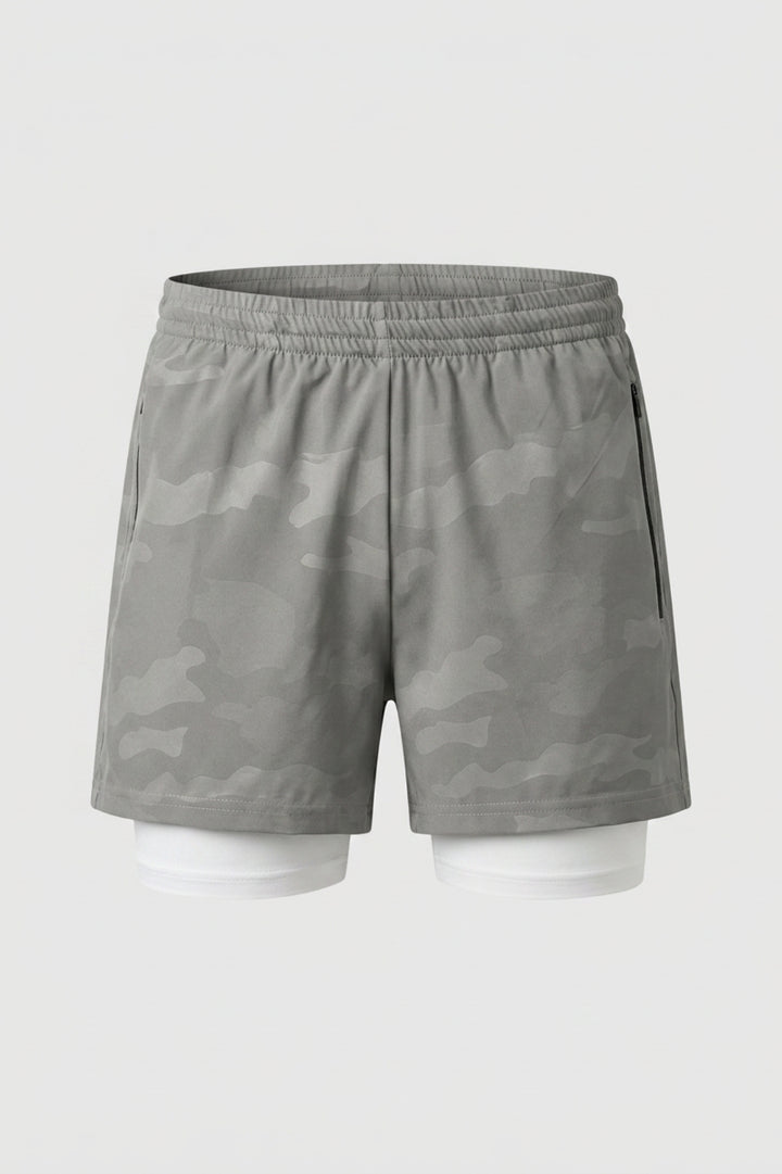 Heren Hardloop Short | 2-in-1 Binnen Broek | Camo Running Short