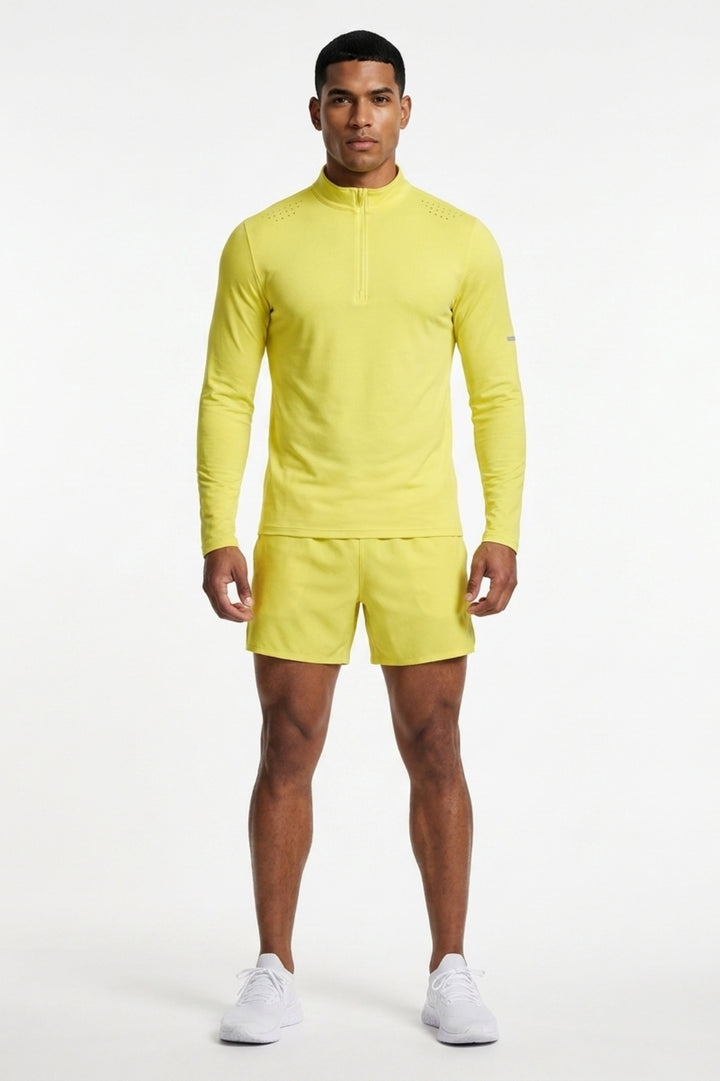 Heren Long Sleeve Sportshirt | Half Zip | Running Shirt Heren