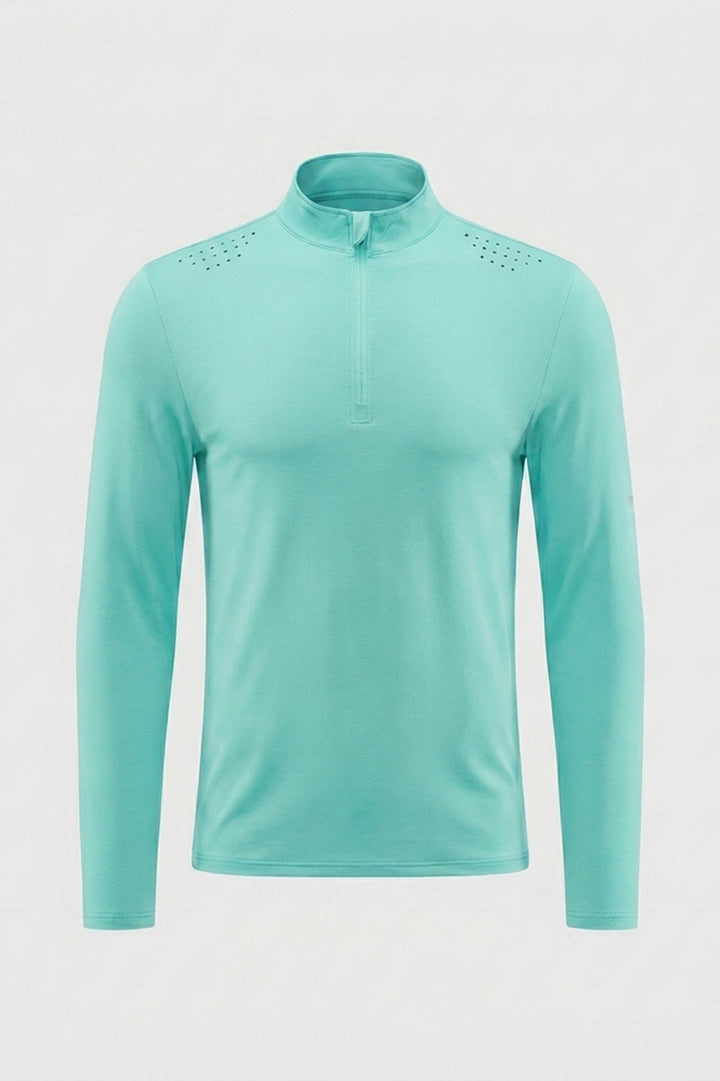 Heren Long Sleeve Sportshirt | Half Zip | Running Shirt Heren