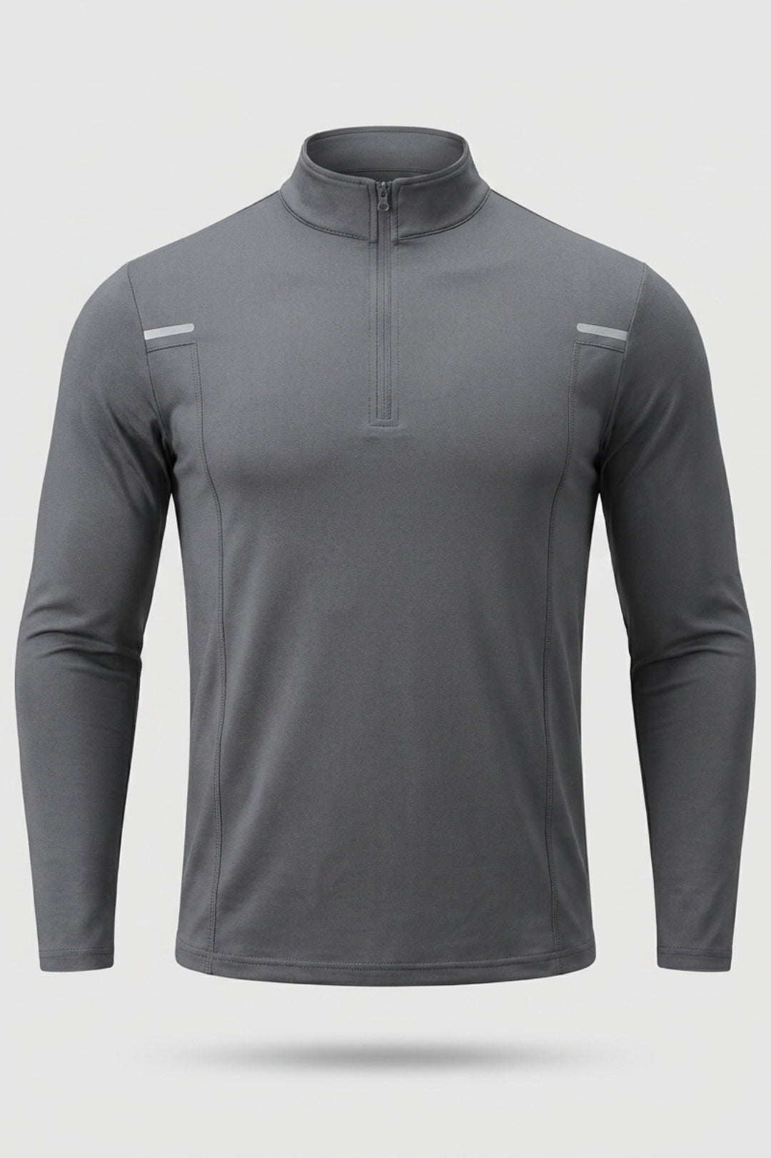 Heren Long Sleeve Zip Top | Hoge Kraag | Workout Shirt