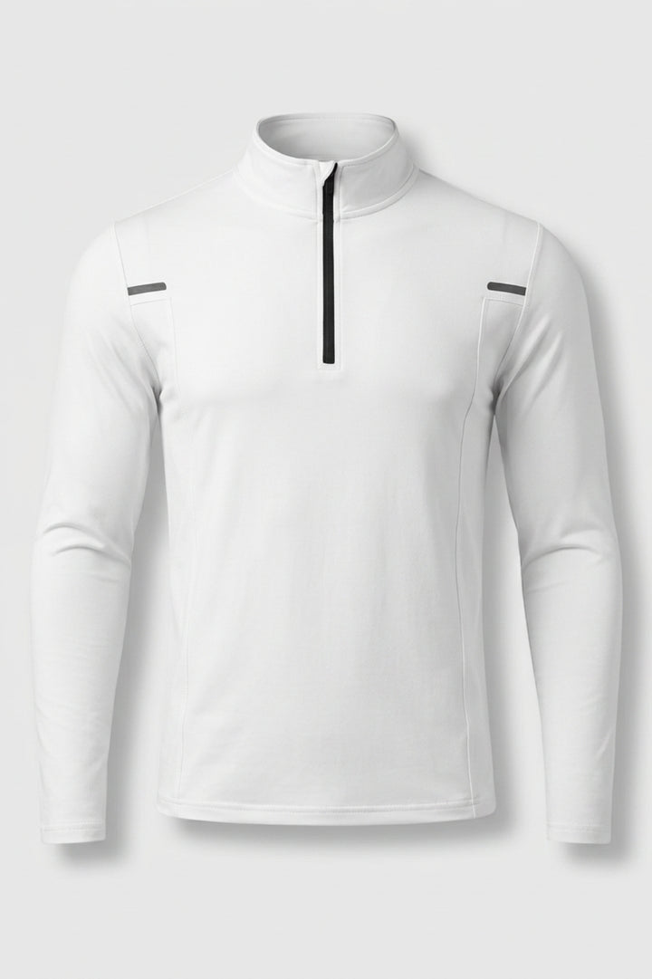 Heren Long Sleeve Zip Top | Hoge Kraag | Workout Shirt