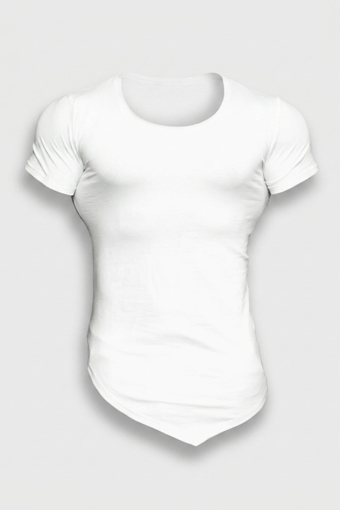 Heren Muscle Fit Shirt | Ronde Hals | Wit Casual T-Shirt