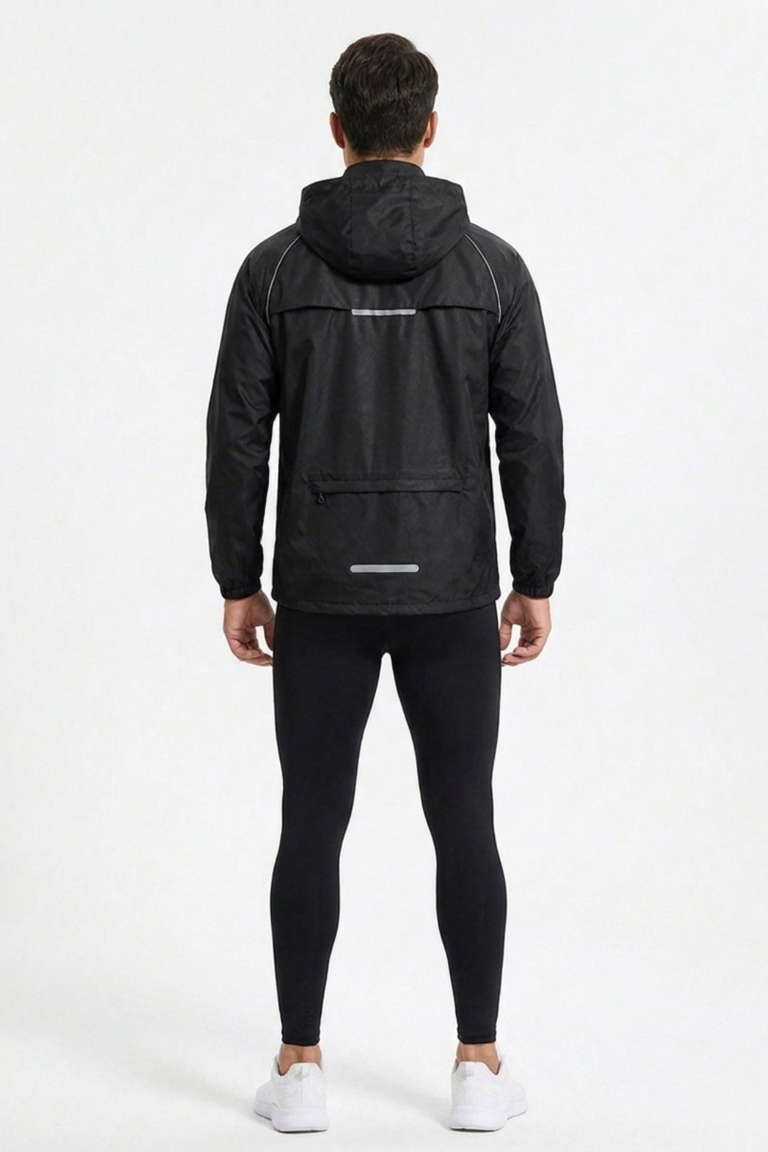 Heren Windbreaker Jacket | Reflecterende Details | Zwart Regenjack
