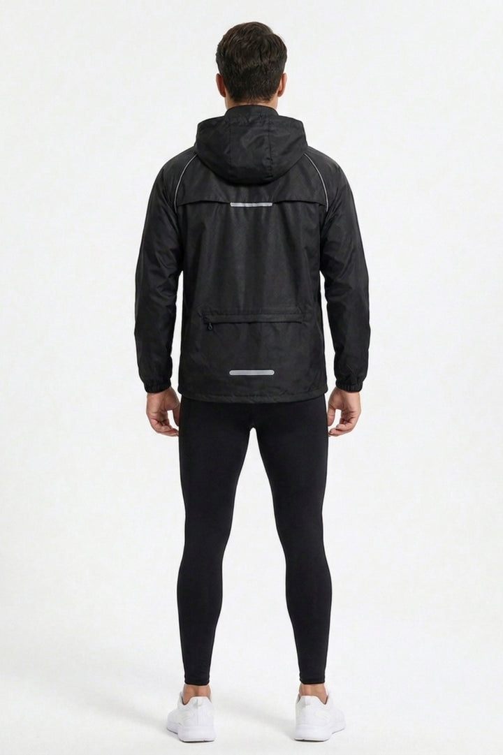 Heren Windbreaker Jacket | Reflecterende Details | Zwart Regenjack