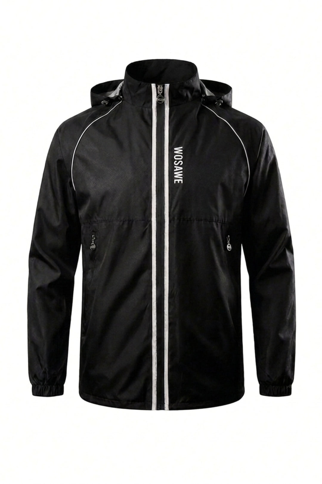 Heren Windbreaker Jacket | Reflecterende Details | Zwart Regenjack