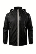 Heren Windbreaker Jacket | Reflecterende Details | Zwart Regenjack