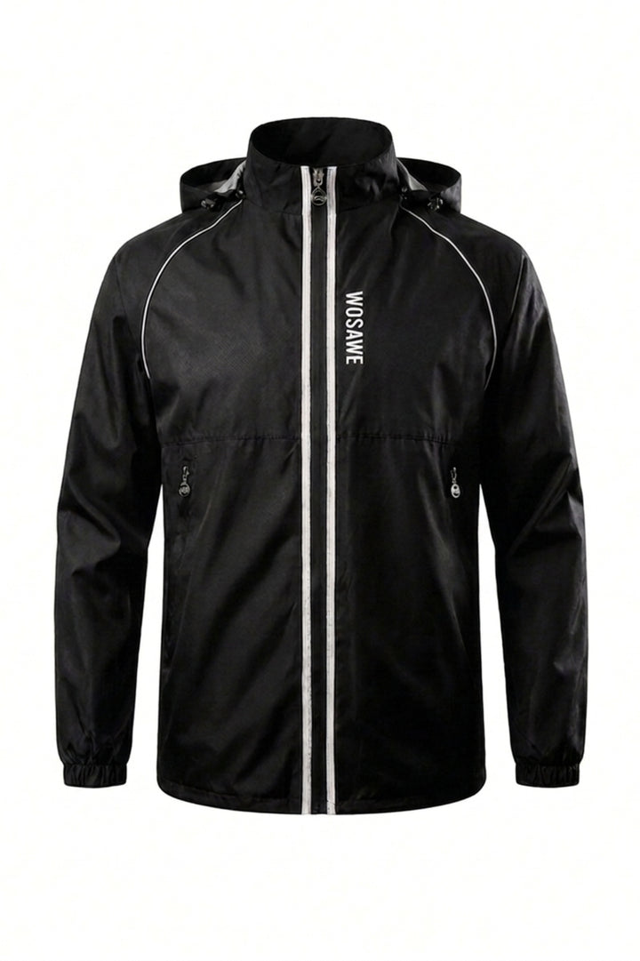 Heren Windbreaker Jacket | Reflecterende Details | Zwart Regenjack