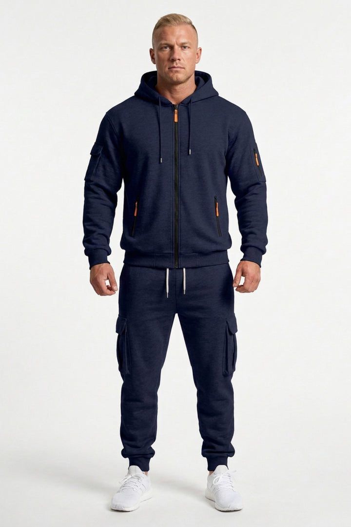 Men's Cargo Tracksuit | Zip Up Hoodie & Cargo Joggers