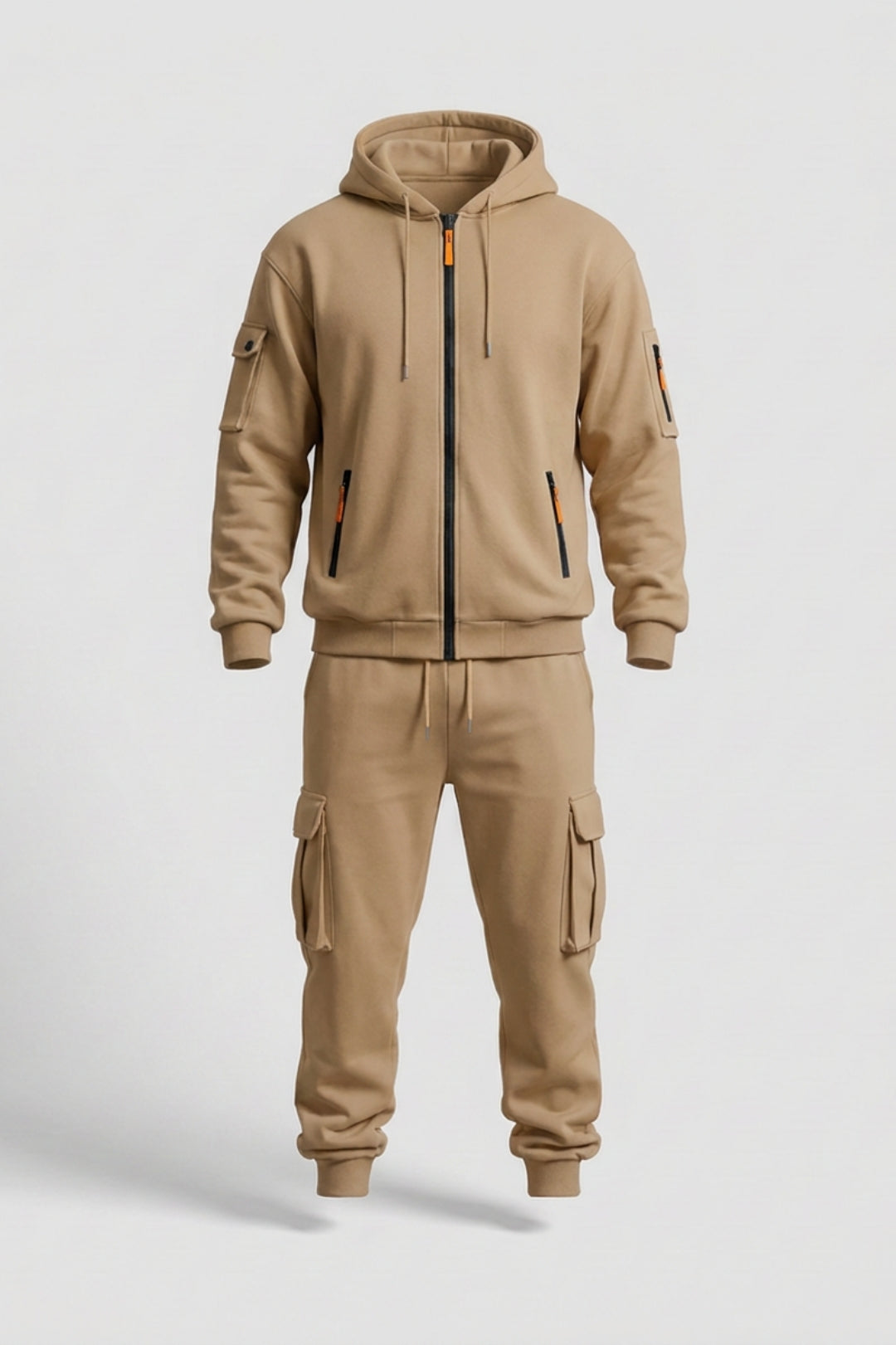 Men's Cargo Tracksuit | Zip Up Hoodie & Cargo Joggers
