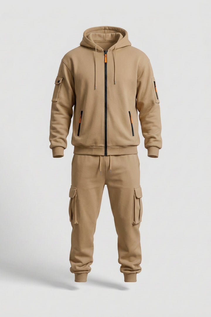 Men's Cargo Tracksuit | Zip Up Hoodie & Cargo Joggers