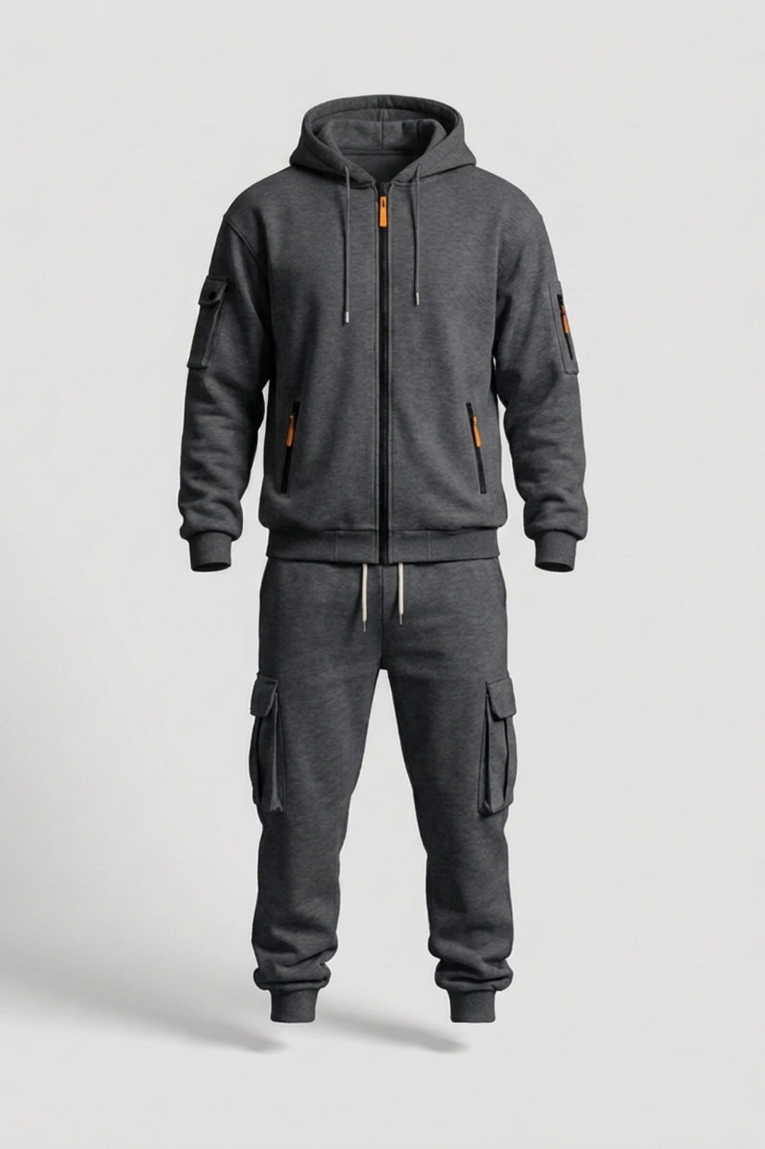 Men's Cargo Tracksuit | Zip Up Hoodie & Cargo Joggers
