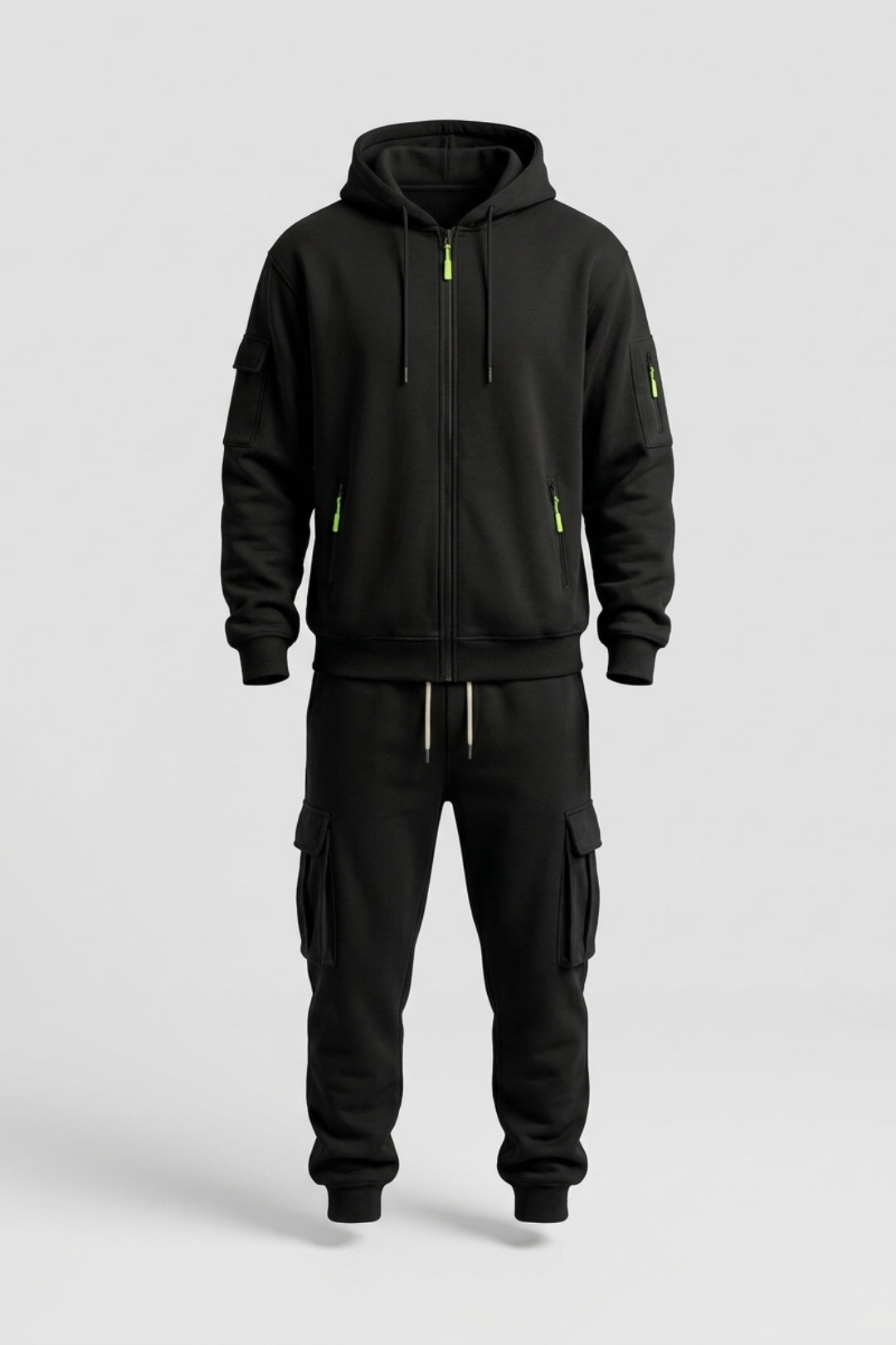 Men's Cargo Tracksuit | Zip Up Hoodie & Cargo Joggers