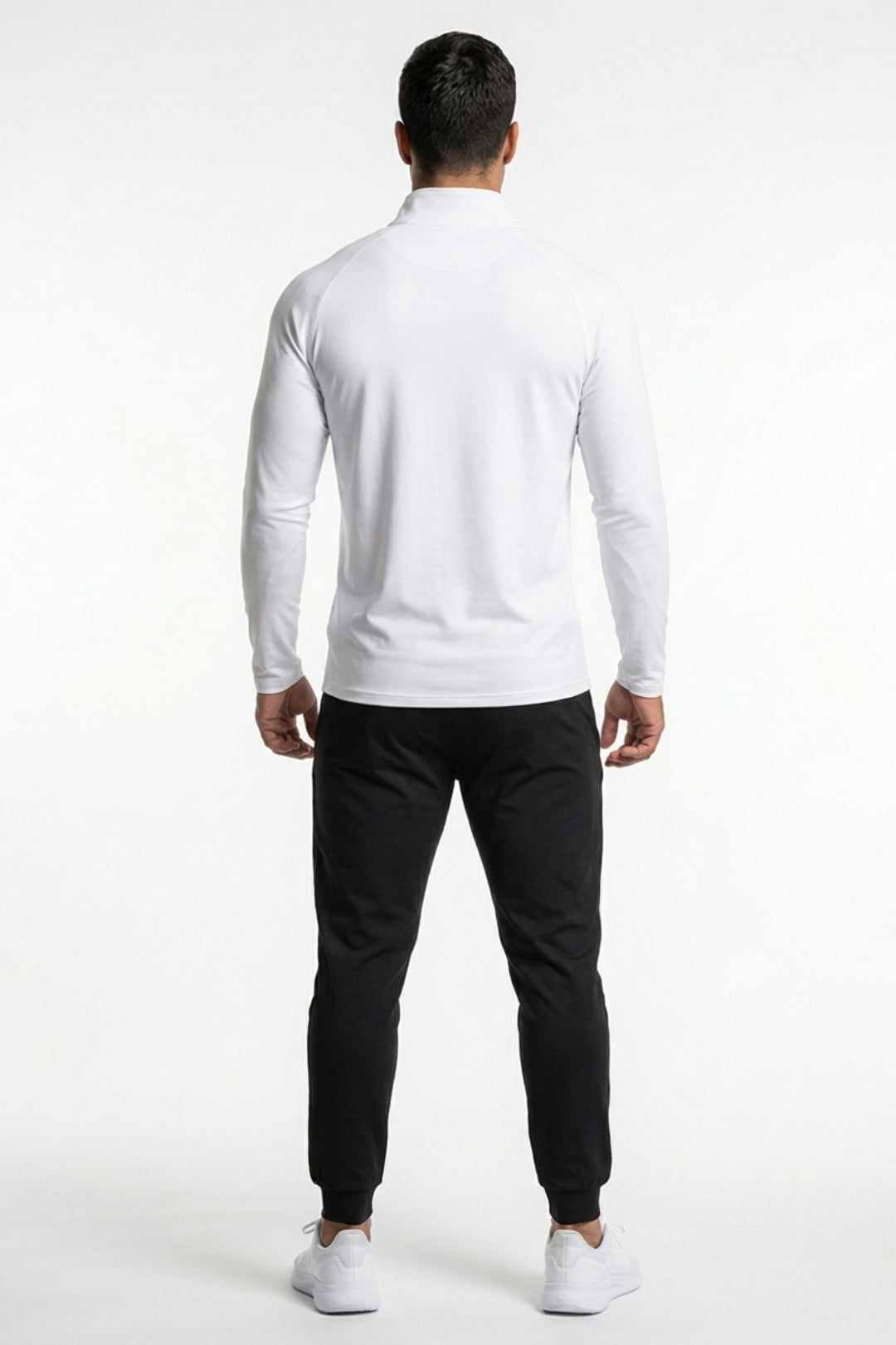 Men's Long Sleeve Sports Shirt | Slim Fit Half Zip Top