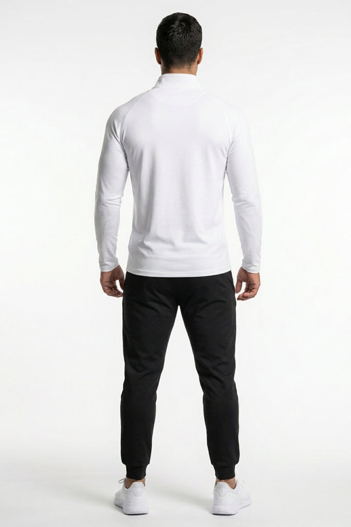 Men's Long Sleeve Sports Shirt | Slim Fit Half Zip Top