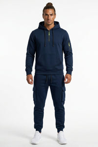 Men's Tracksuit | Half Zip Hoodie & Cargo Joggers