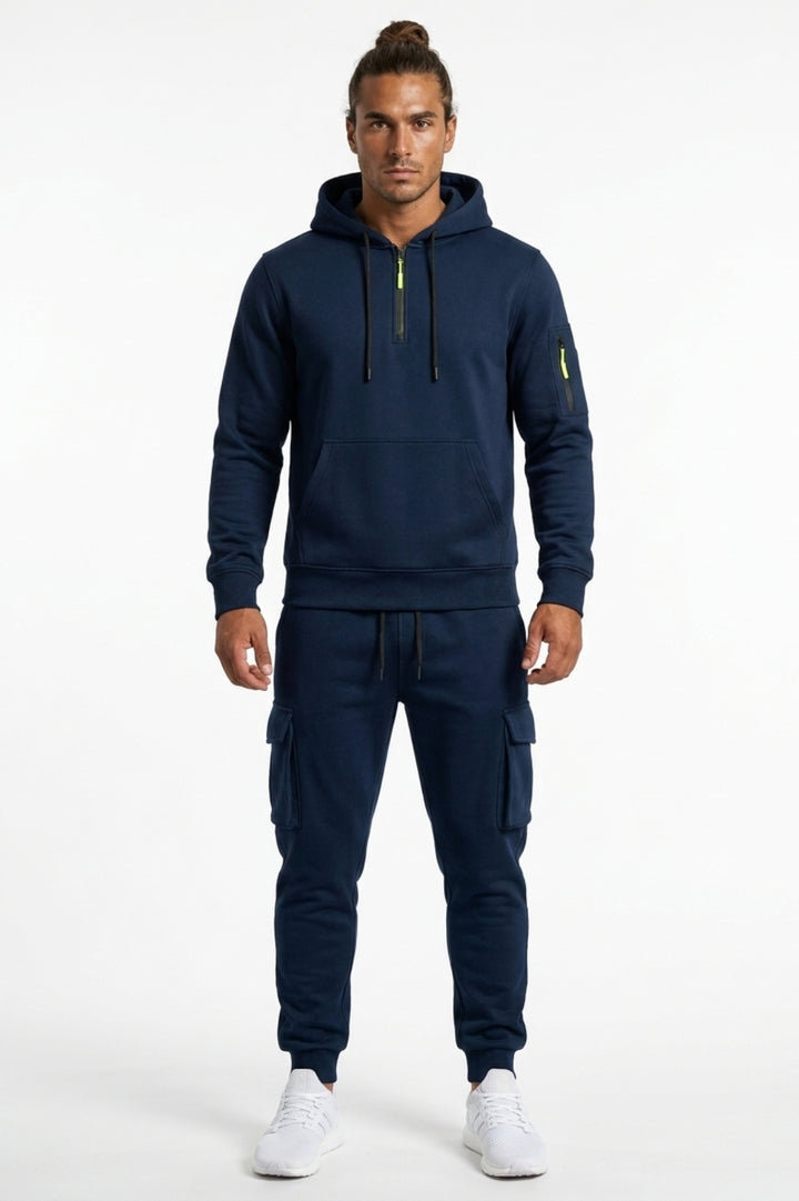 Men's Tracksuit | Half Zip Hoodie & Cargo Joggers