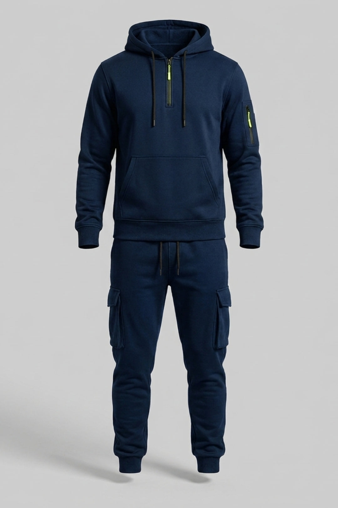 Men's Tracksuit | Half Zip Hoodie & Cargo Joggers
