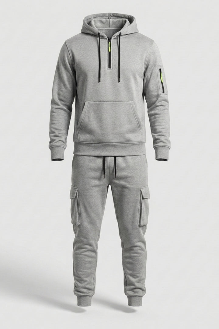Men's Tracksuit | Half Zip Hoodie & Cargo Joggers