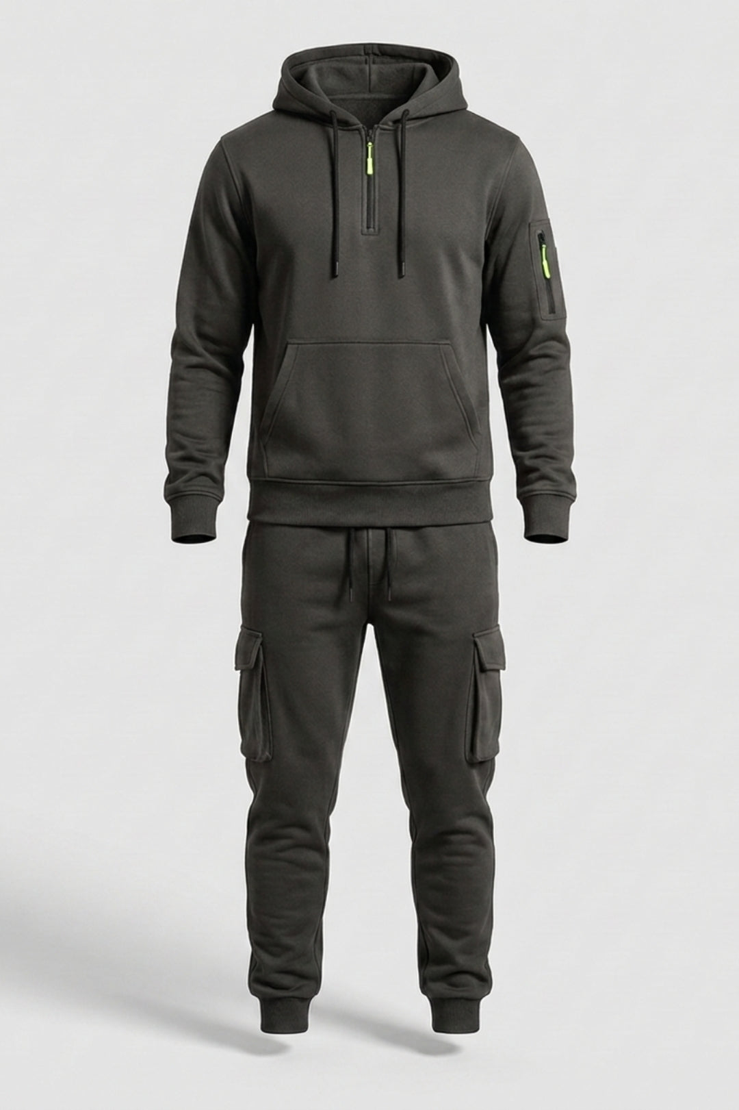 Men's Tracksuit | Half Zip Hoodie & Cargo Joggers