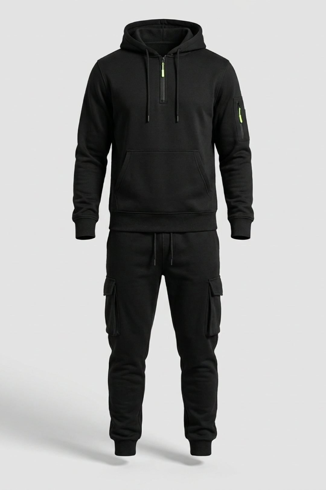 Men's Tracksuit | Half Zip Hoodie & Cargo Joggers