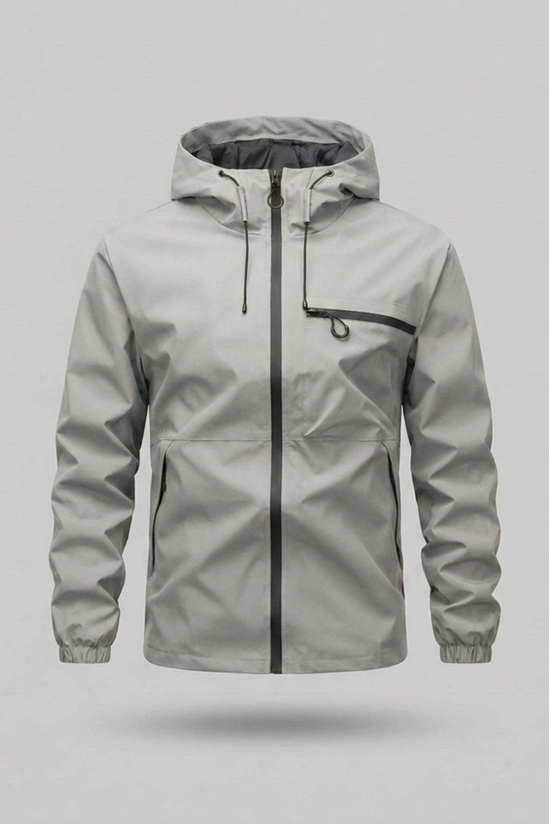Men's Windbreaker Jacket | Adjustable Hood & Zip Pockets