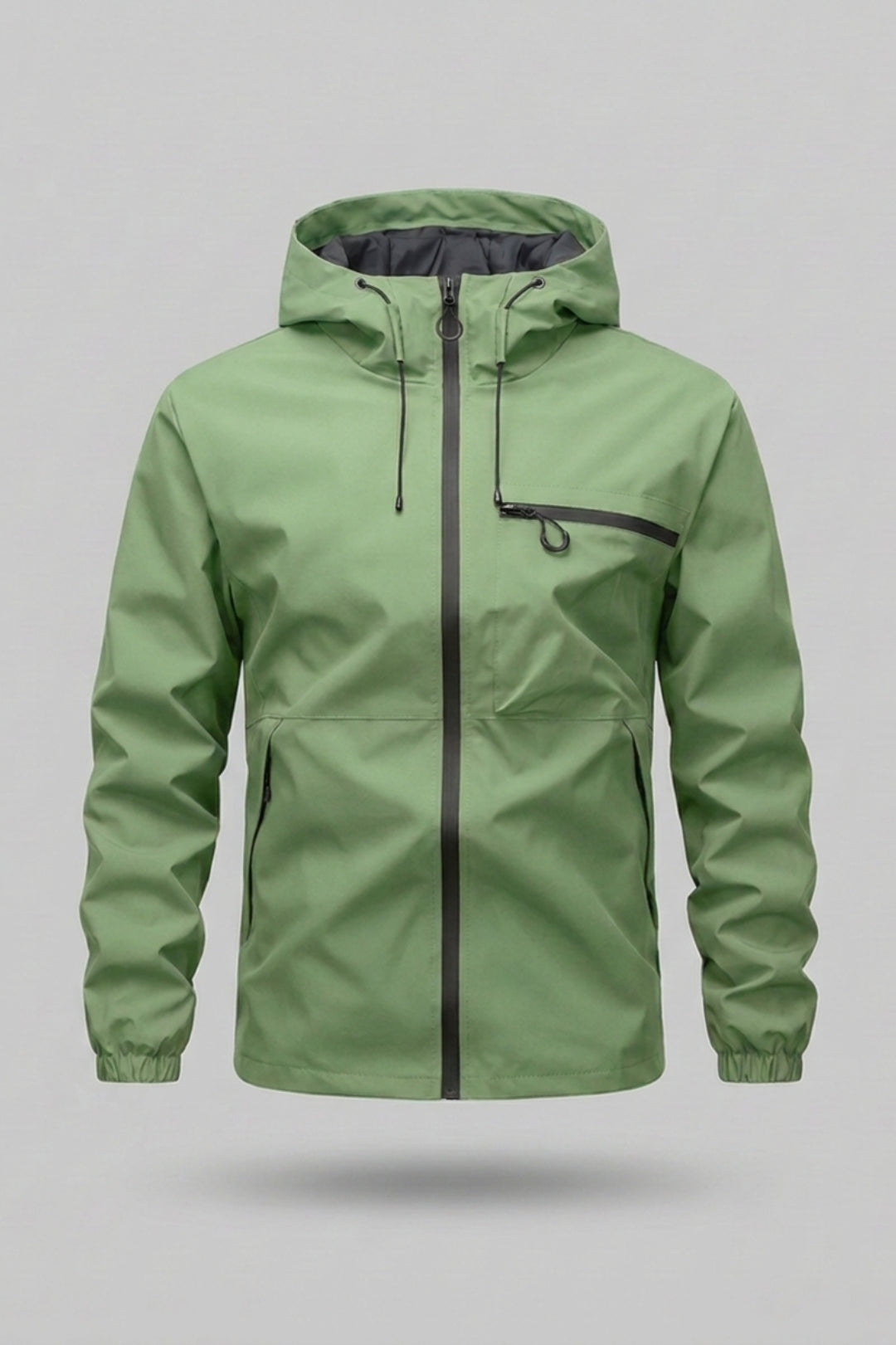 Men's Windbreaker Jacket | Adjustable Hood & Zip Pockets