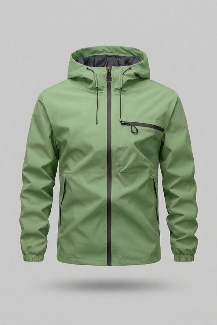 Men's Windbreaker Jacket | Adjustable Hood & Zip Pockets
