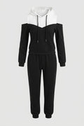 Women's 2 Piece Tracksuit | Cold Shoulder Hoodie & Joggers