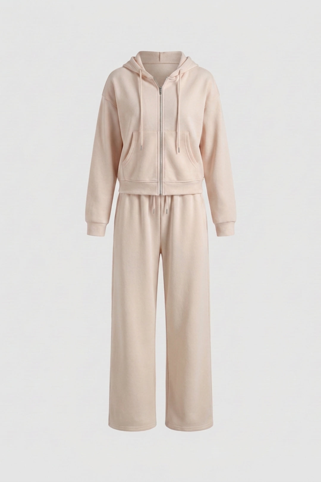 Women's Comfy 2 Piece Tracksuit | Zip Hoodie & Wide Leg Joggers