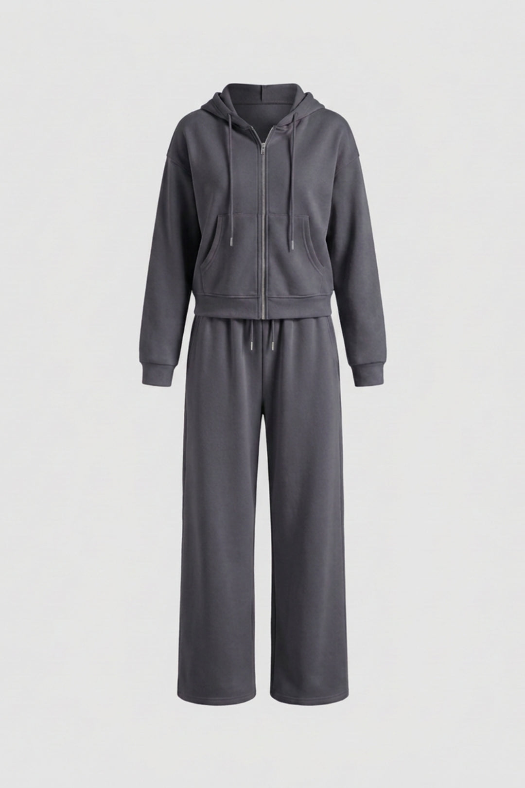 Women's Comfy 2 Piece Tracksuit | Zip Hoodie & Wide Leg Joggers