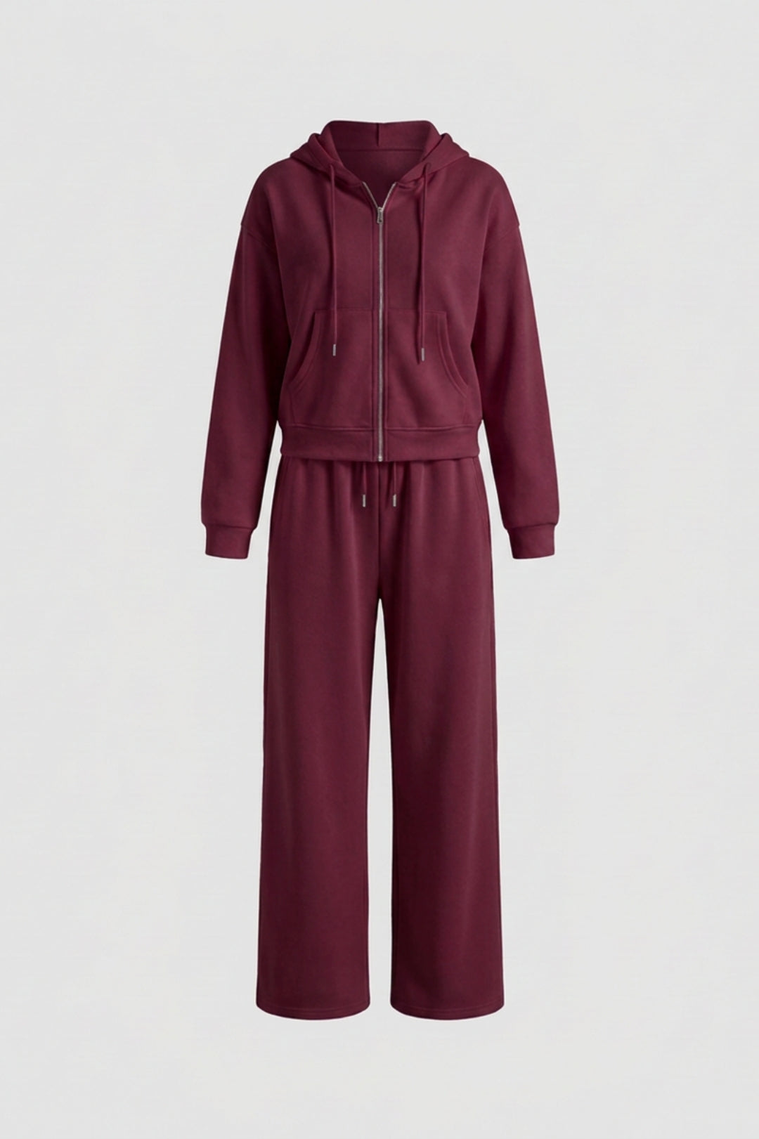Women's Comfy 2 Piece Tracksuit | Zip Hoodie & Wide Leg Joggers